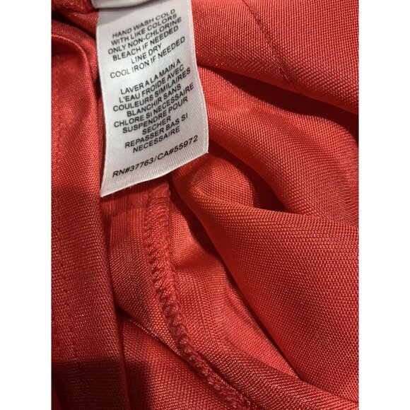 Laundry By Shelli Segal Dress Size 12 Chain Adj Halter Orange Party Cruise - Picture 8 of 9